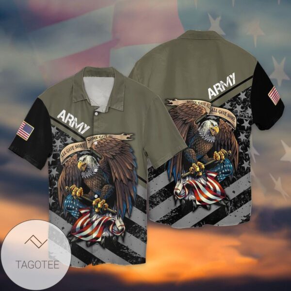 4th Of July Independence Day Eagle Army American All gave Some For Men And Women Graphic Print Short Sleeve Hawaiian Casual Shirt Vesles2014S 1