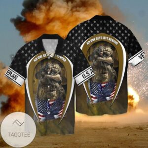 4th Of July Independence Day Memorial Day American Veteran No One gets Left behind Graphic Print Short Sleeve Hawaiian Casual Shirt Vesles2014S