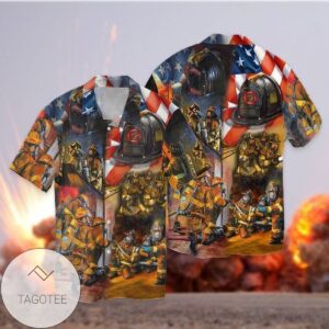4th Of July Independence Day Memorial Day Firefighter 3 For Men And Women Graphic Print Short Sleeve Hawaiian Casual Shirt Vesles2014S