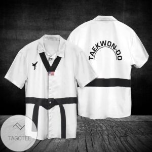 4th Of July Independence Day Taekwondo Black Belt For Men And Women Graphic Print Short Sleeve Hawaiian Casual Shirt Vesles2014S