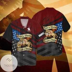 4th Of July Independence Day Veteran Once A Marine Always A Marine Graphic Print Short Sleeve Hawaiian Casual Shirt Vesles2014S