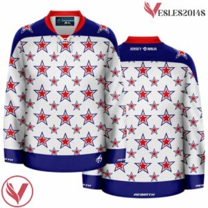 4th of July Stars Ugly Sweater Holiday Hockey Jersey - Vesles2014S
