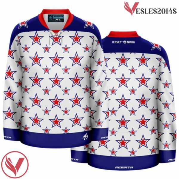 4th of July Stars Ugly Sweater Holiday Hockey Jersey - Vesles2014S