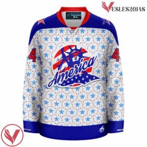 4th of July Statue of Liberty Ugly Sweater Holiday Hockey Jersey - Vesles2014S 2
