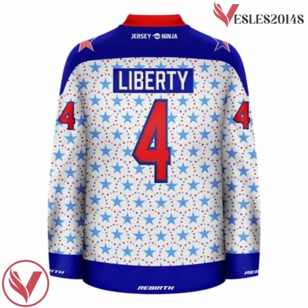 4th of July Statue of Liberty Ugly Sweater Holiday Hockey Jersey - Vesles2014S 3