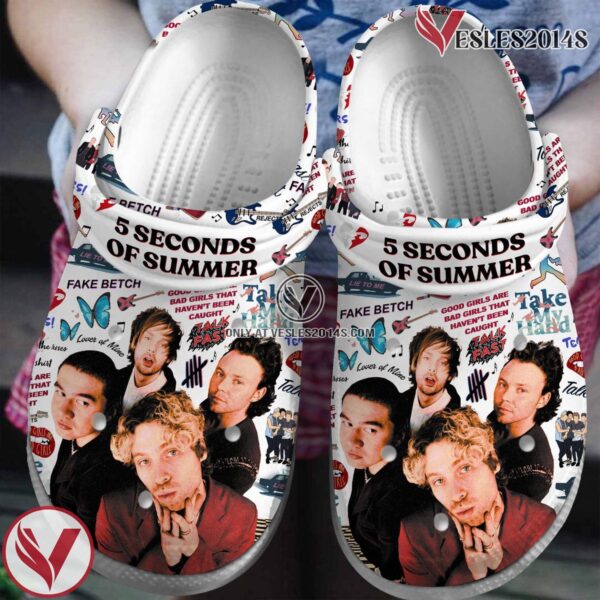 5 Seconds of Summer Band Music Crocs Crocband Clogs Shoes, Unique Gifts For Fans Style 1 - Vesles2014S