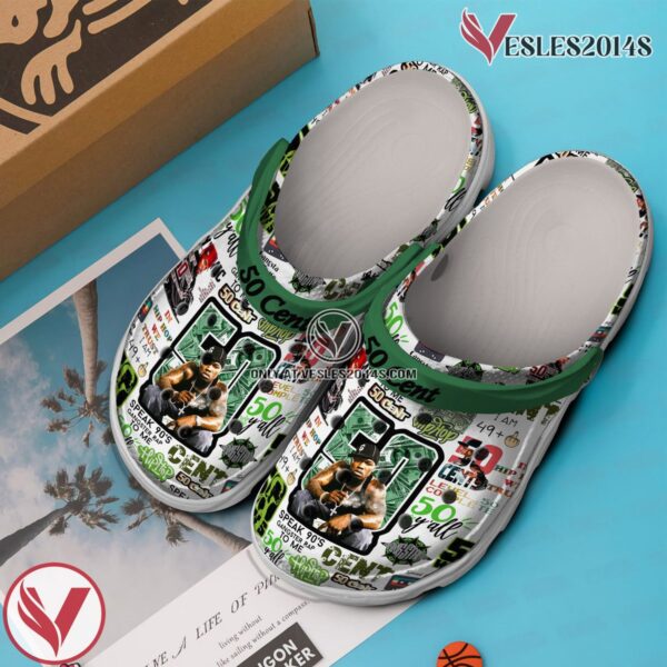 50 Cent Rapper Music Crocs Crocband Clogs Shoes, Unique Gifts For Fans - Vesles2014S 2