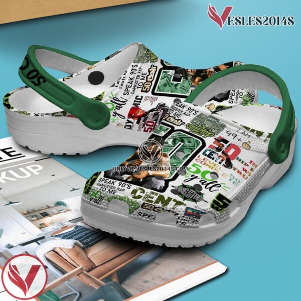 50 Cent Rapper Music Crocs Crocband Clogs Shoes, Unique Gifts For Fans - Vesles2014S 3
