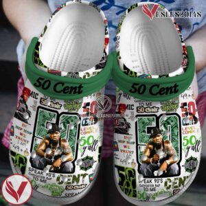 50 Cent Rapper Music Crocs Crocband Clogs Shoes, Unique Gifts For Fans - Vesles2014S