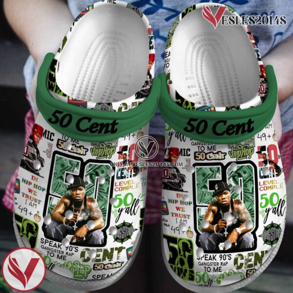 50 Cent Rapper Music Crocs Crocband Clogs Shoes, Unique Gifts For Fans - Vesles2014S