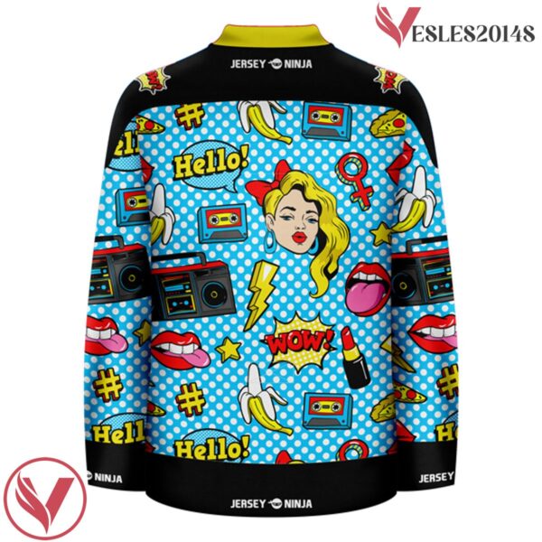 80's Retro Pattern Pop Culture Hockey Jersey - Vesles2014S 3