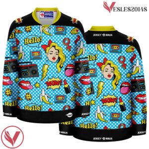 80's Retro Pattern Pop Culture Hockey Jersey - Vesles2014S