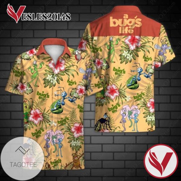 A Bug's Life Hawaiian Graphic Print Short Sleeve Hawaiian Casual Shirt Vesles2014S 1