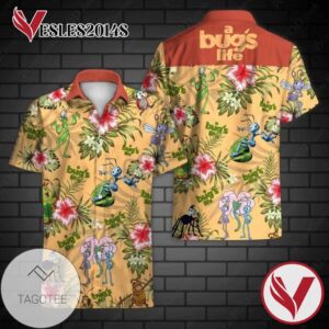 A Bug's Life Hawaiian Graphic Print Short Sleeve Hawaiian Casual Shirt Vesles2014S