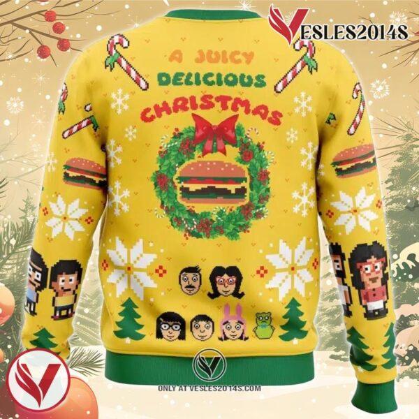 A Juicy Delicious Christmas Bob’s Burgers Ugly Christmas Sweater, Unique Christmas Gift For Fans - Vesles2014S 1
