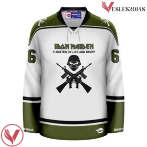 A Matter of Life and Death Iron Maiden White Hockey Jersey - Vesles2014S 2