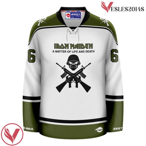 A Matter of Life and Death Iron Maiden White Hockey Jersey - Vesles2014S 2