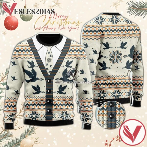 A Silhouette Of Flying Pigeon Cardigan Ugly Sweater, Unique Winter Outfits For Fans - Vesles2014S  1