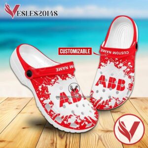 ABB Group Logo Crocs Clogs, Unique Footwear For Fans