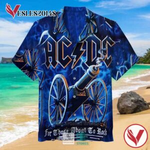 AC DC Band For Those About to Rock Album Hawaiian Shirt, Best Gift For Music Lovers Vesles2014S