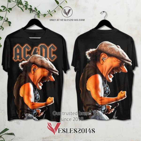 AC-DC Brian Johnson Album 3D Shirt, Unique Gifts For Music Lovers - Vesles2014S