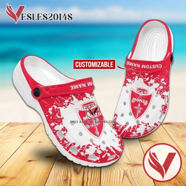 AC Monza Logo Custom Crocs Clogs, Unique Footwear For Fans