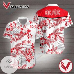 ACDC Rock Band Graphic Print Short Sleeve Hawaiian Casual Shirt Vesles2014S