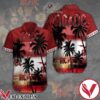 ACDC Rock Band Sunset Palm Tree Red Hawaiian Shirt And Short, Unique Gifts For Friends - Vesles2014S 1