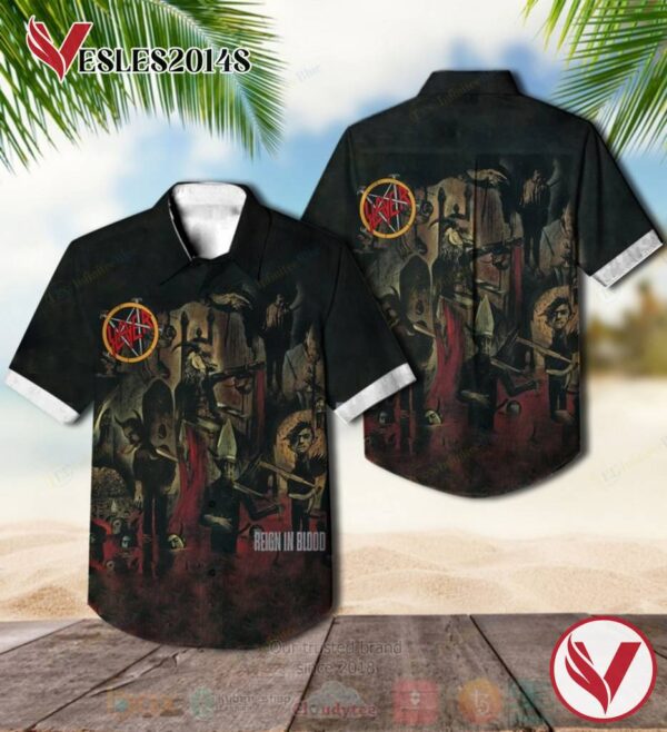 AD DC Reign in Blood Album Hawaiian Shirt, Best Gift For Music Lovers Vesles2014S