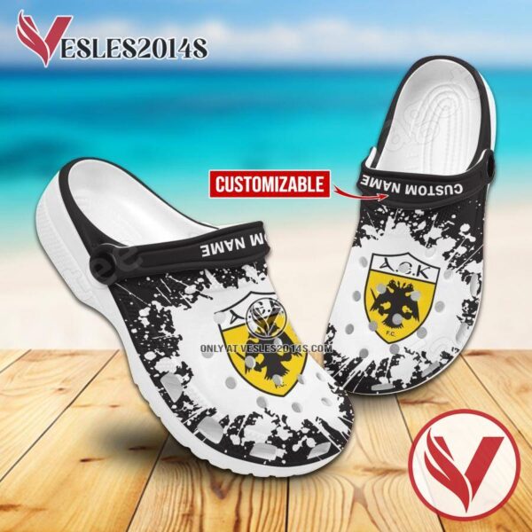 AEK Athens Custom Name Crocs Clogs, Unique Footwear For Fans
