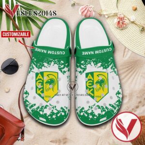 AEK Larnaca Logo Custom Crocs Clogs, Unique Footwear For Fans 1