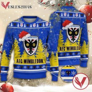 AFC Wimbledon Sport Ugly Christmas Sweater, Unique Gifts For Fans - Vesles2014aS 1