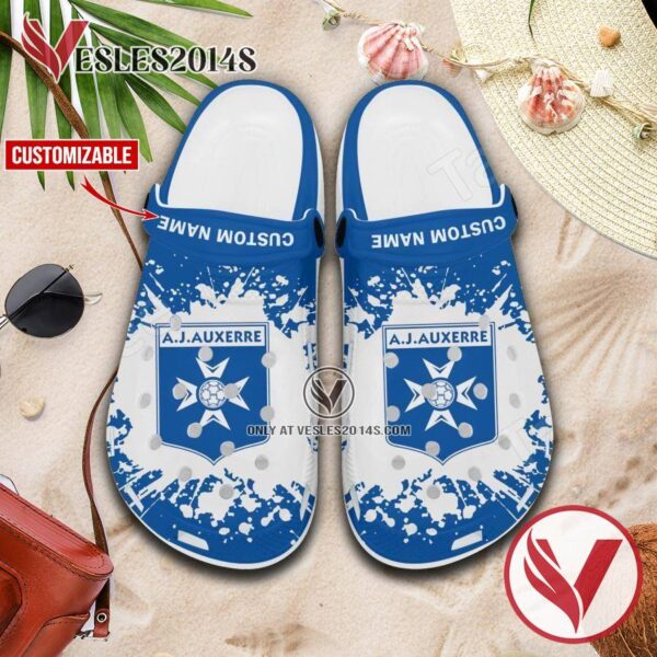 AJ Auxerre Custom Crocs Clogs, Unique Footwear For Fans 1