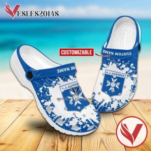 AJ Auxerre Custom Crocs Clogs, Unique Footwear For Fans