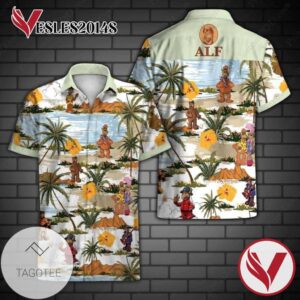 ALF Hawaiian Graphic Print Short Sleeve Hawaiian Casual Shirt Vesles2014S 1