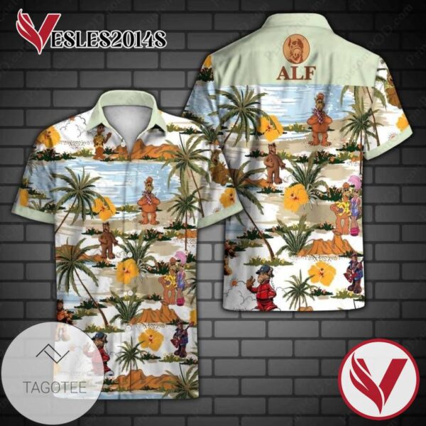 ALF Hawaiian Graphic Print Short Sleeve Hawaiian Casual Shirt Vesles2014S 1