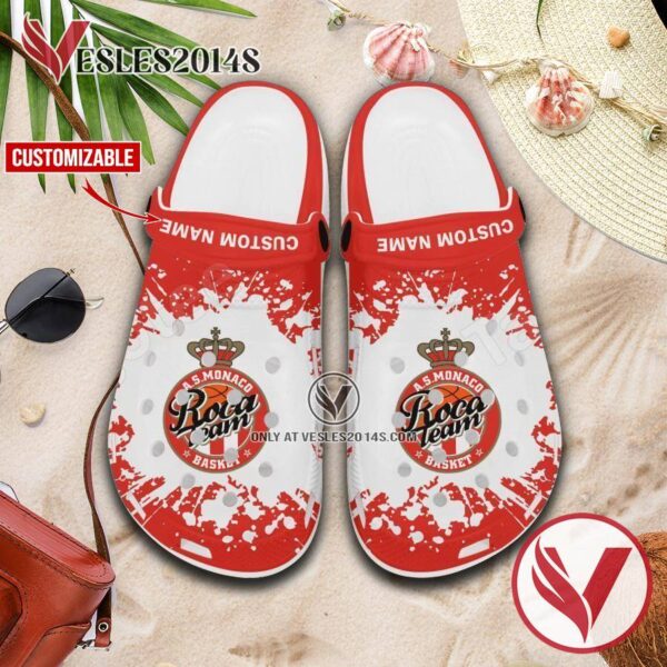 AS Monaco Basket Crocs Clogs, Unique Footwear For Fans 1