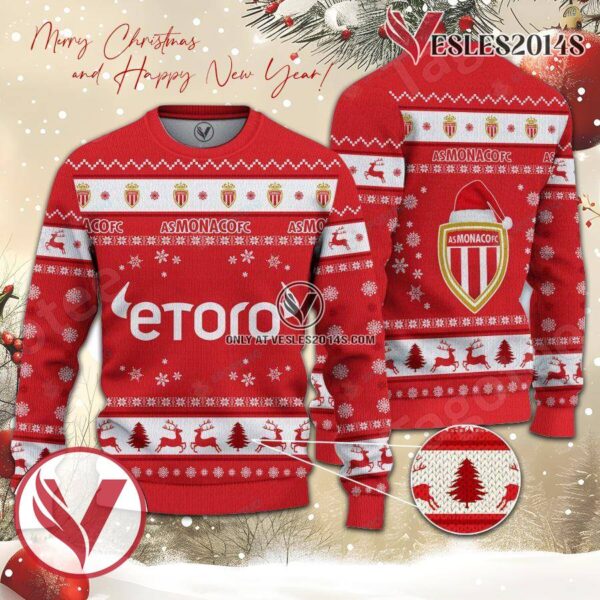AS Monaco Sport Ugly Christmas Sweater, Unique Gifts For Fans - Vesles2014aS 1