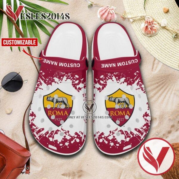 AS Roma Logo Custom Crocs Clogs, Unique Footwear For Fans 1
