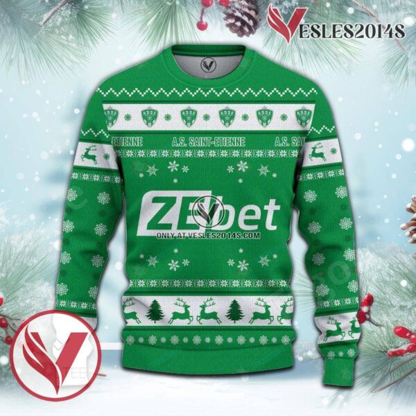 AS SaintEtienne Sport Ugly Christmas Sweater, Unique Gifts For Fans - Vesles2014aS 2
