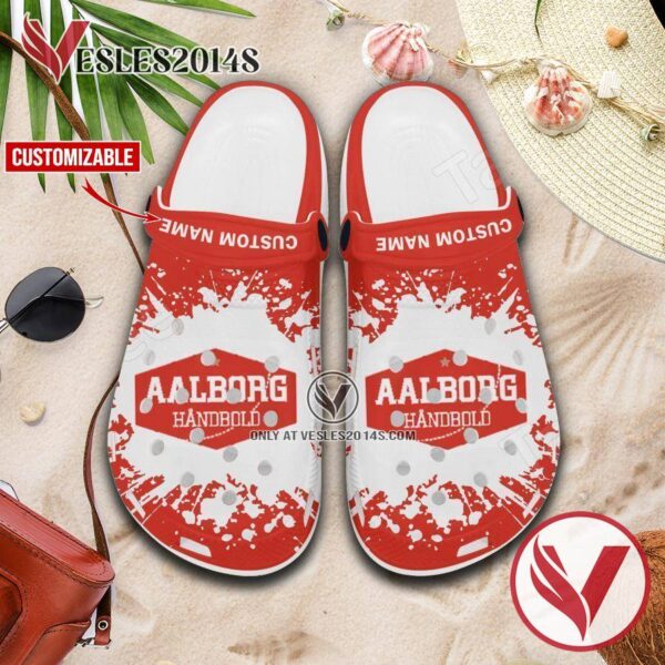 Aalborg Håndbold Handball Club Crocs Clogs, Unique Footwear For Fans 1