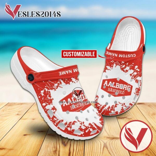 Aalborg Håndbold Handball Club Crocs Clogs, Unique Footwear For Fans