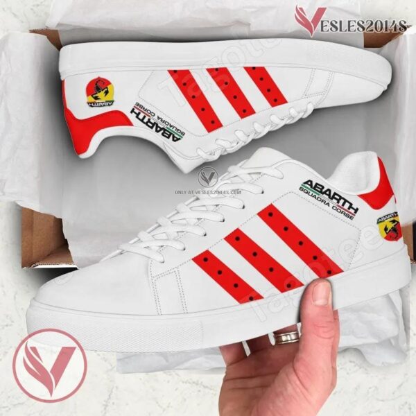 Abarth Logo Print Stan Smith Shoes, Unique Sneaker For Fans - Vesles2014s