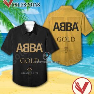 Abba Gold Greatest Hits Compilation Album Cover Hawaiian Shirt, Unique Gifts For Music Lovers - Vesles2014S