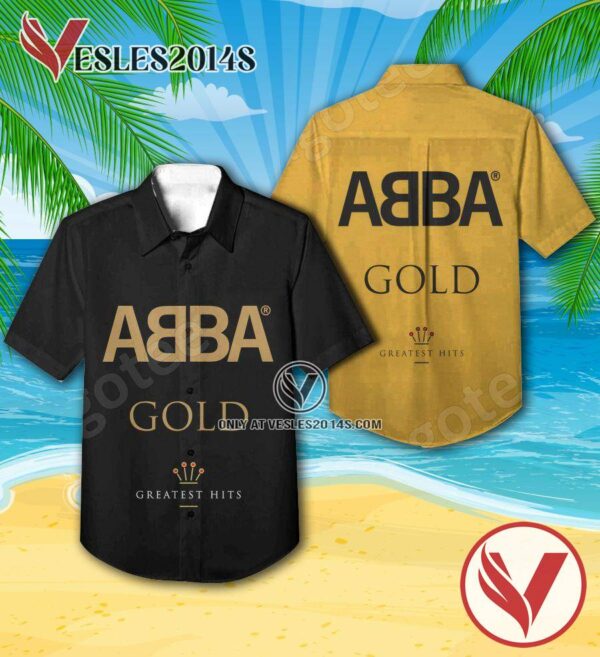 Abba Gold Greatest Hits Compilation Album Cover Hawaiian Shirt, Unique Gifts For Music Lovers - Vesles2014S