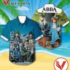 Abba Greatest Hits Album Cover Hawaiian Shirt, Unique Gifts For Music Lovers - Vesles2014S