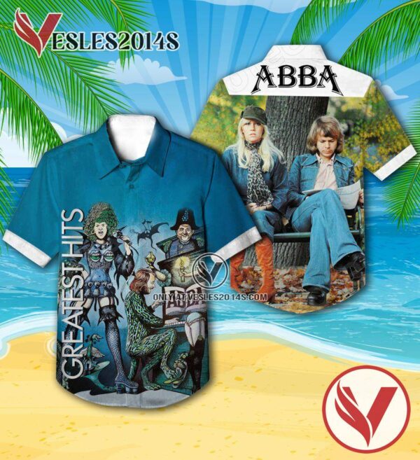 Abba Greatest Hits Album Cover Hawaiian Shirt, Unique Gifts For Music Lovers - Vesles2014S