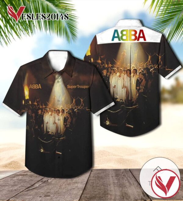 Abba Super Trouper Album Cover Hawaiian Shirt, Best Gift For Music Lovers Vesles2014S