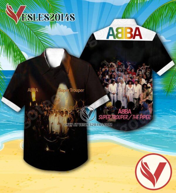 Abba Super Trouper Album Cover Style 2 Hawaiian Shirt, Unique Gifts For Music Lovers - Vesles2014S