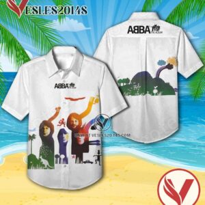 Abba The Album Cover White Hawaiian Shirt, Unique Gifts For Music Lovers - Vesles2014S